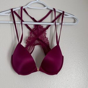 Victoria's Secret Burgundy Lace-Back Bra